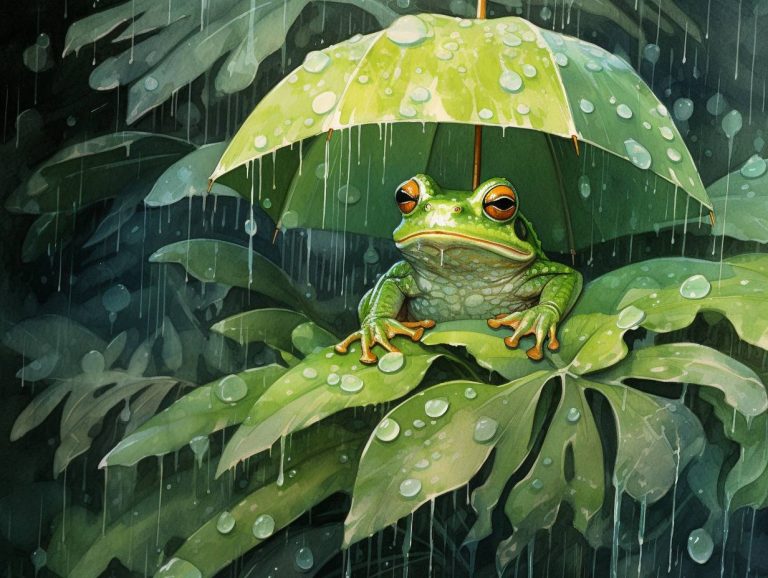 A frog enjoying the rain