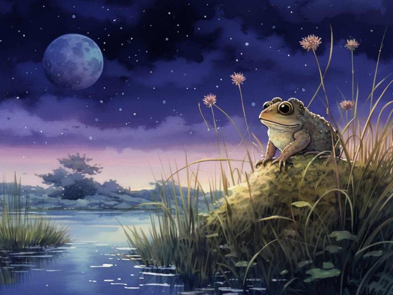 A frog in the marsh