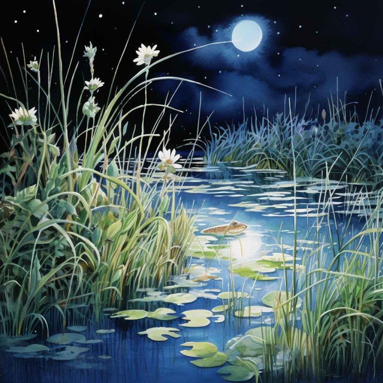 A nighttime frog