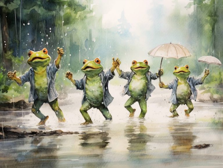 Happy frogs dancing