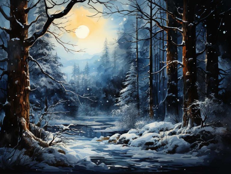 A chilly wind passing in winter