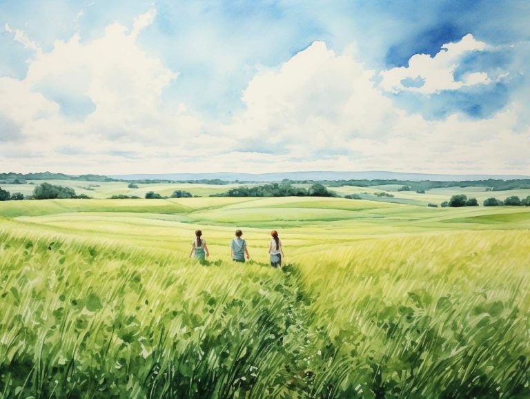 A natural scene of a vast field