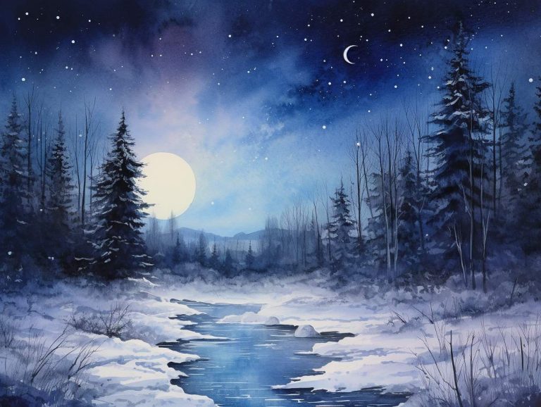 A winter night scene