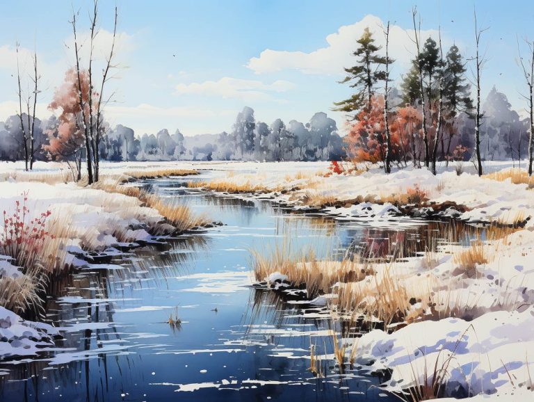 Amazing lake in winter