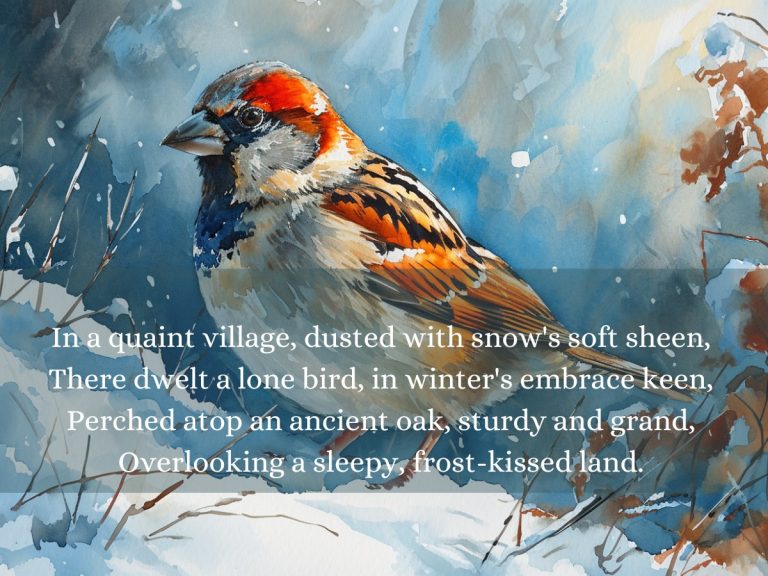 The bird in the wintering poem