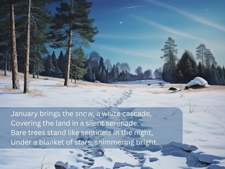 January brings the snow poem