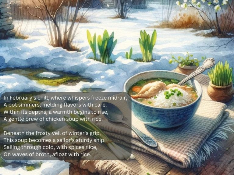 February Chicken Soup with Rice Poem