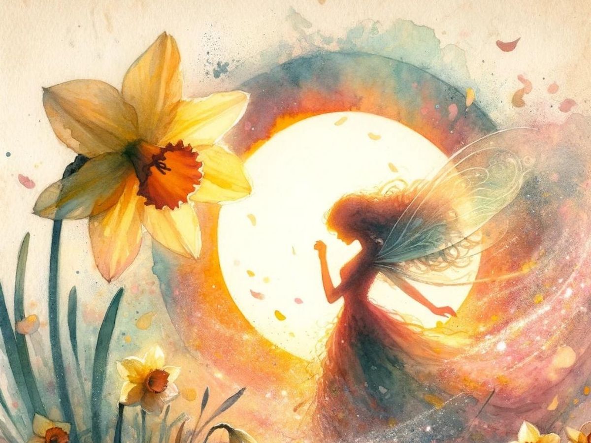 Silhouette of the dancing daffodil fairy