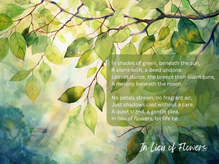 In Lieu of Flowers Poem
