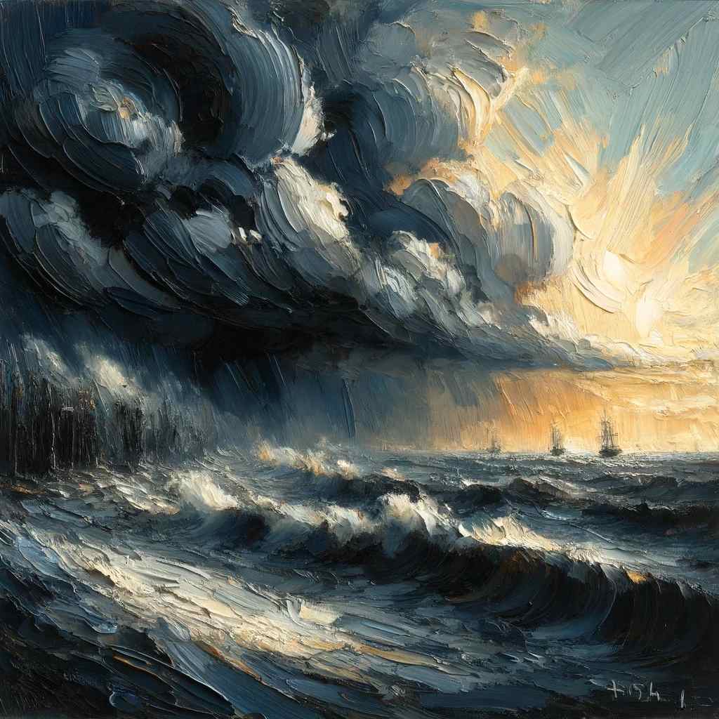 A May storm, featuring dark, brooding clouds and chilling winds