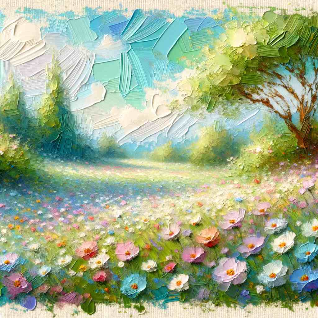 A serene spring landscape with a gentle breeze