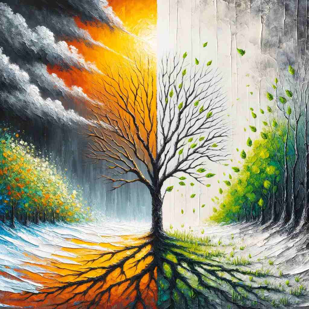 From a stark winter scene to a vibrant spring