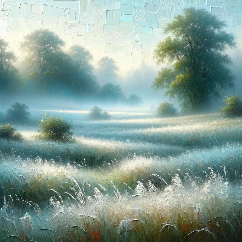 The serene essence of a misty May morning
