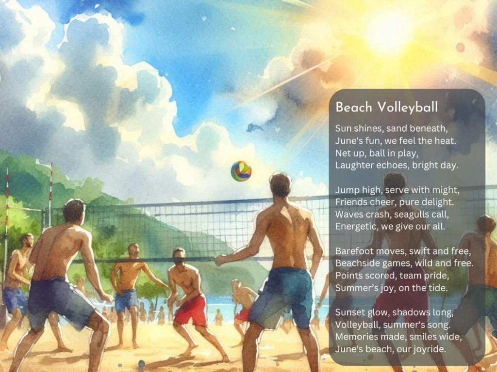 'Beach Volleyball' - A beautiful poem for June