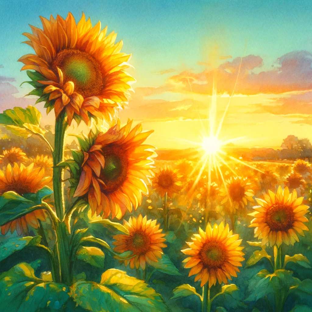 Golden Dawn Among Sunflowers