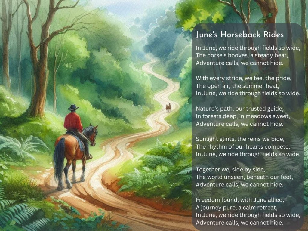 June's Horseback Rides - A June month poem