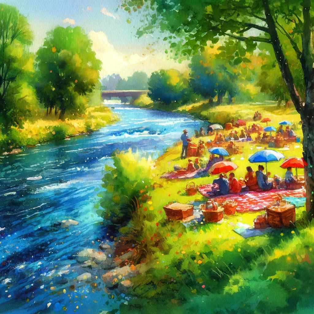 Sunny Riverside Picnic