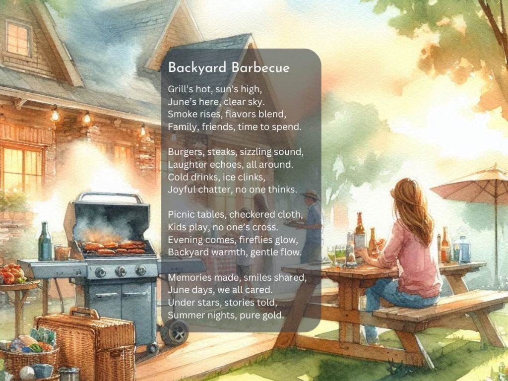 The poem for the month June 'Backyard Barbecue'