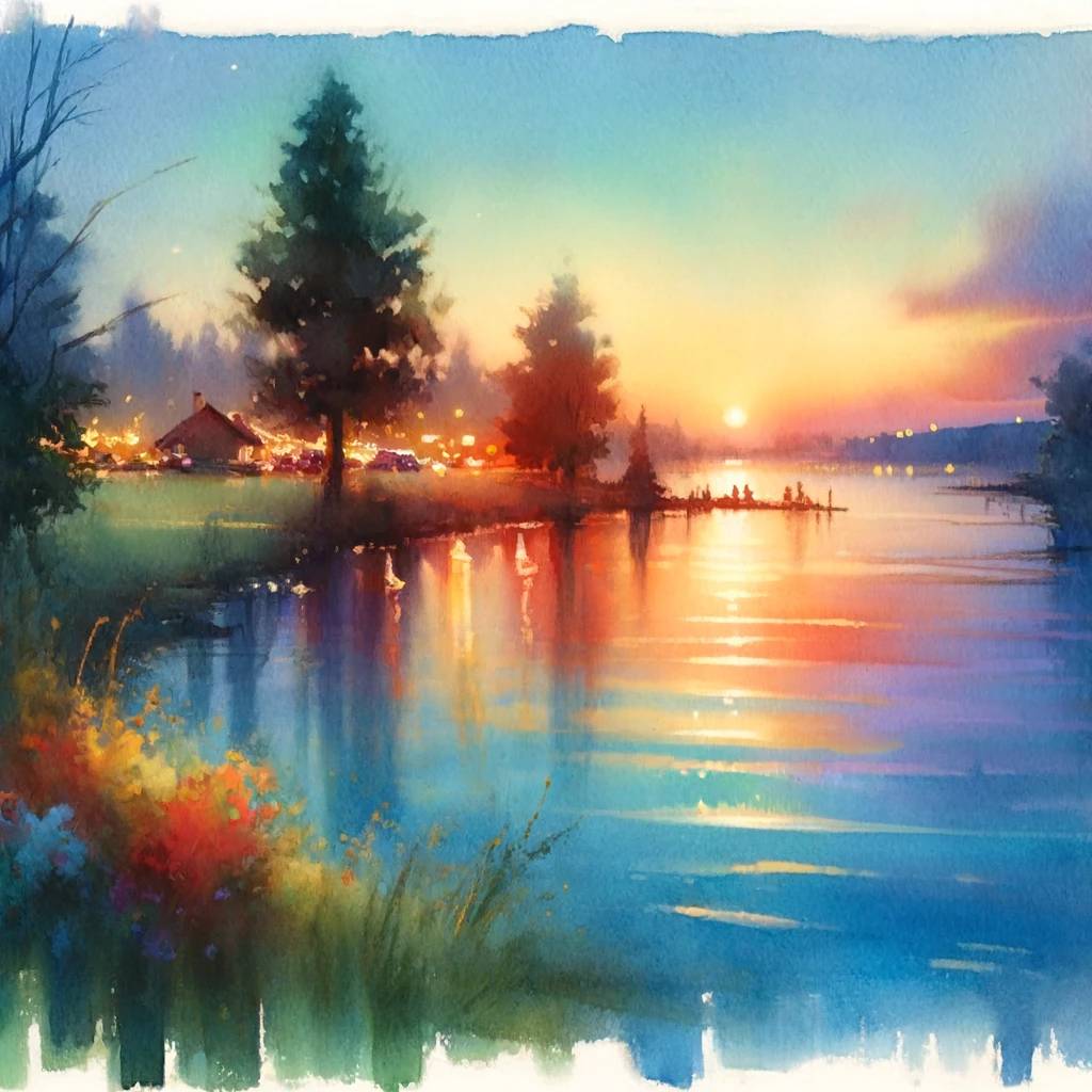 Twilight Joy at Lakeside