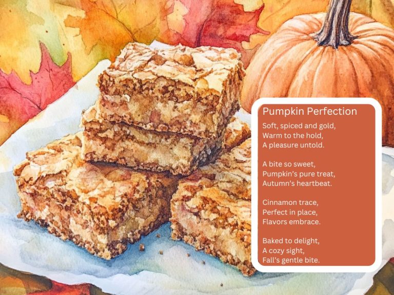 Poems on Pumpkin Blondies as Fall Desserts